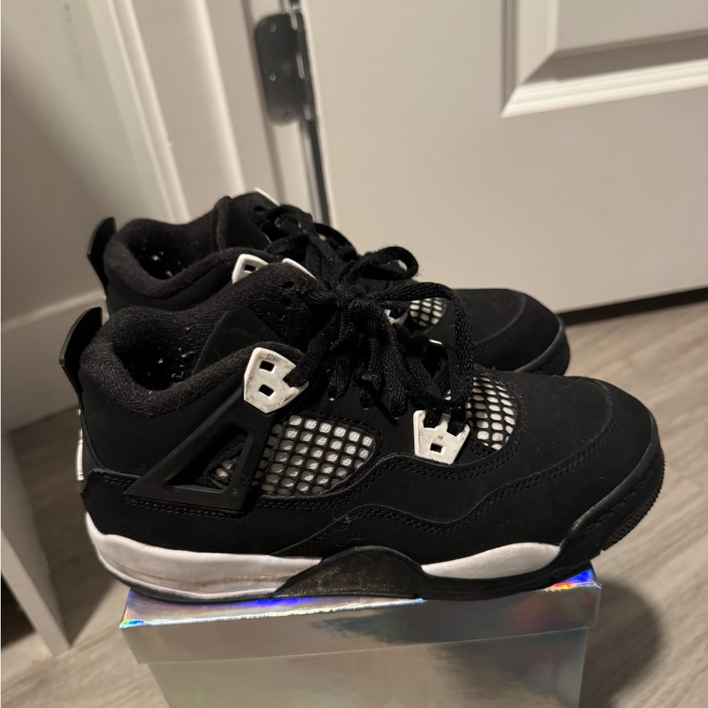 Black and White Jordan Kids Sneakers